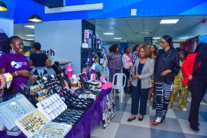 Women shopping at the alpher fair